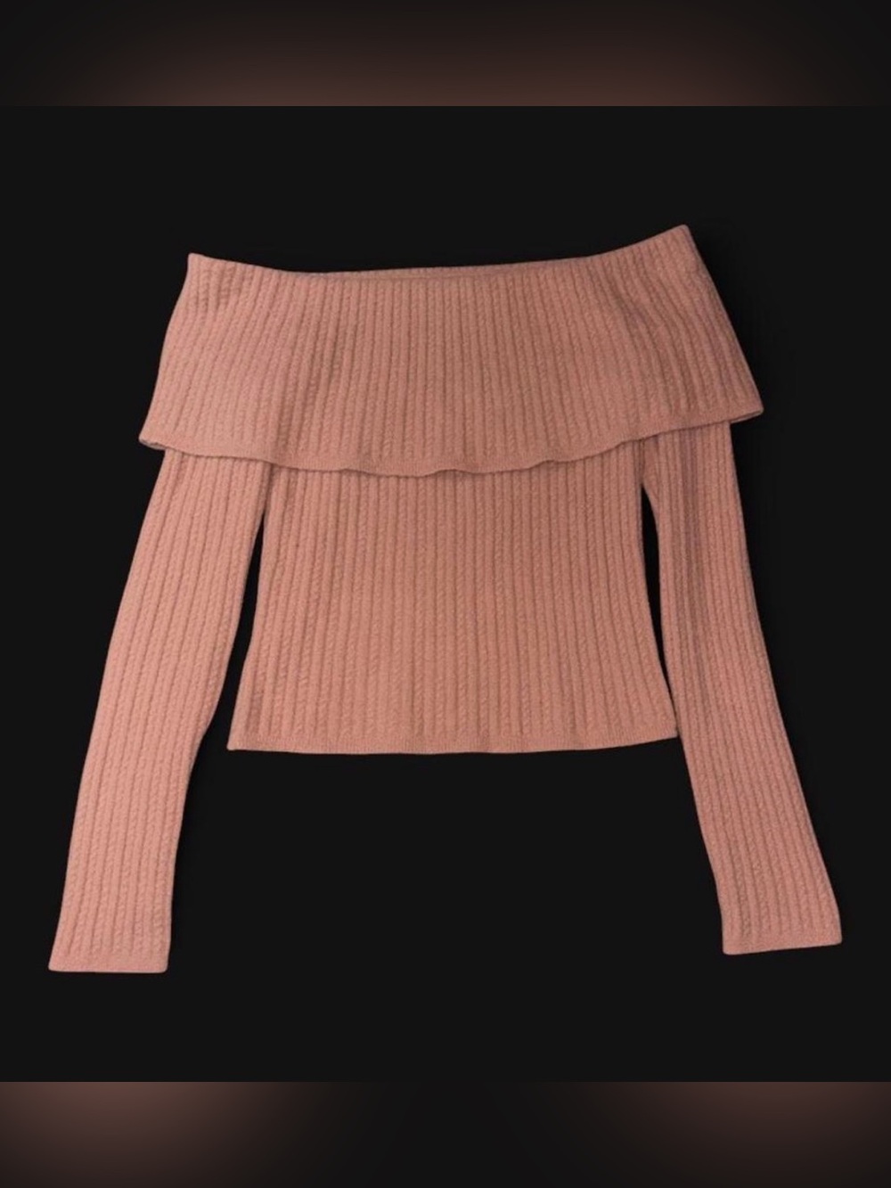 Express Off-the-Shoulder Ribbed Sweater in Rose